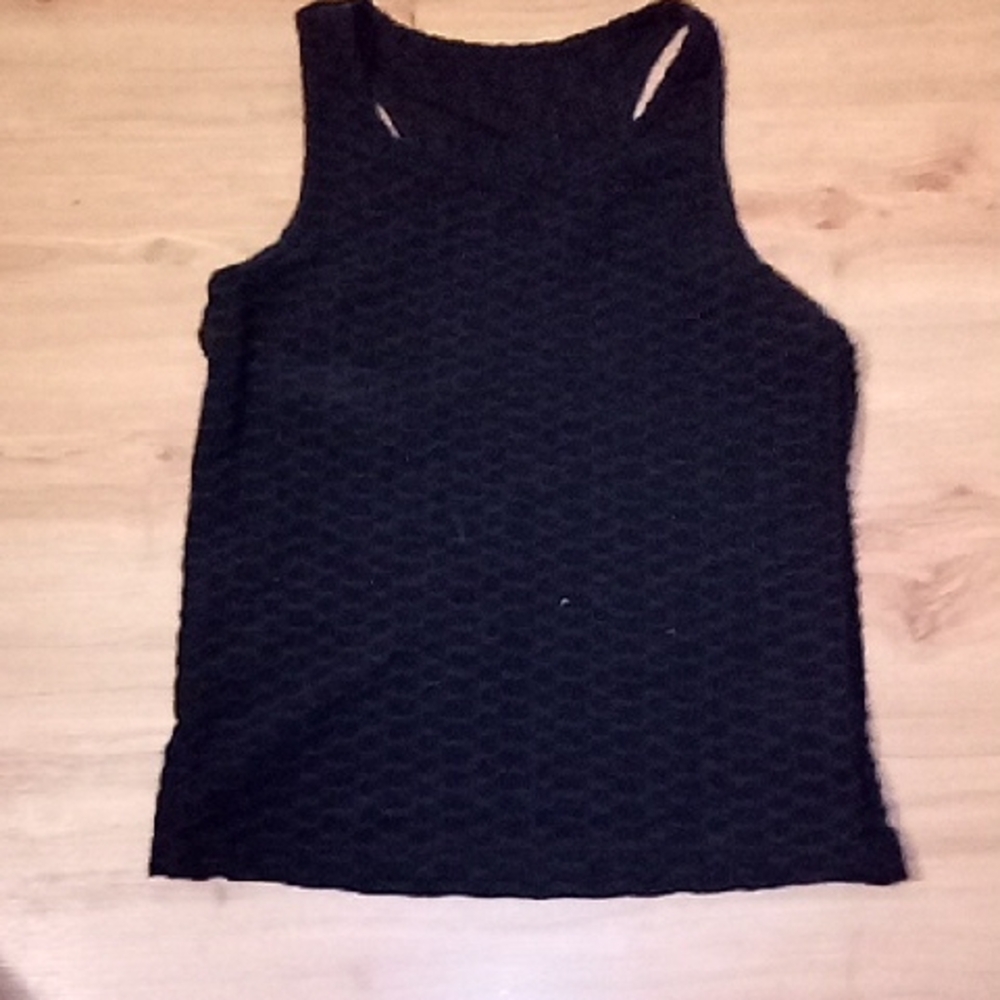 New Mix Black Ribbed Sleeveless Tank Top